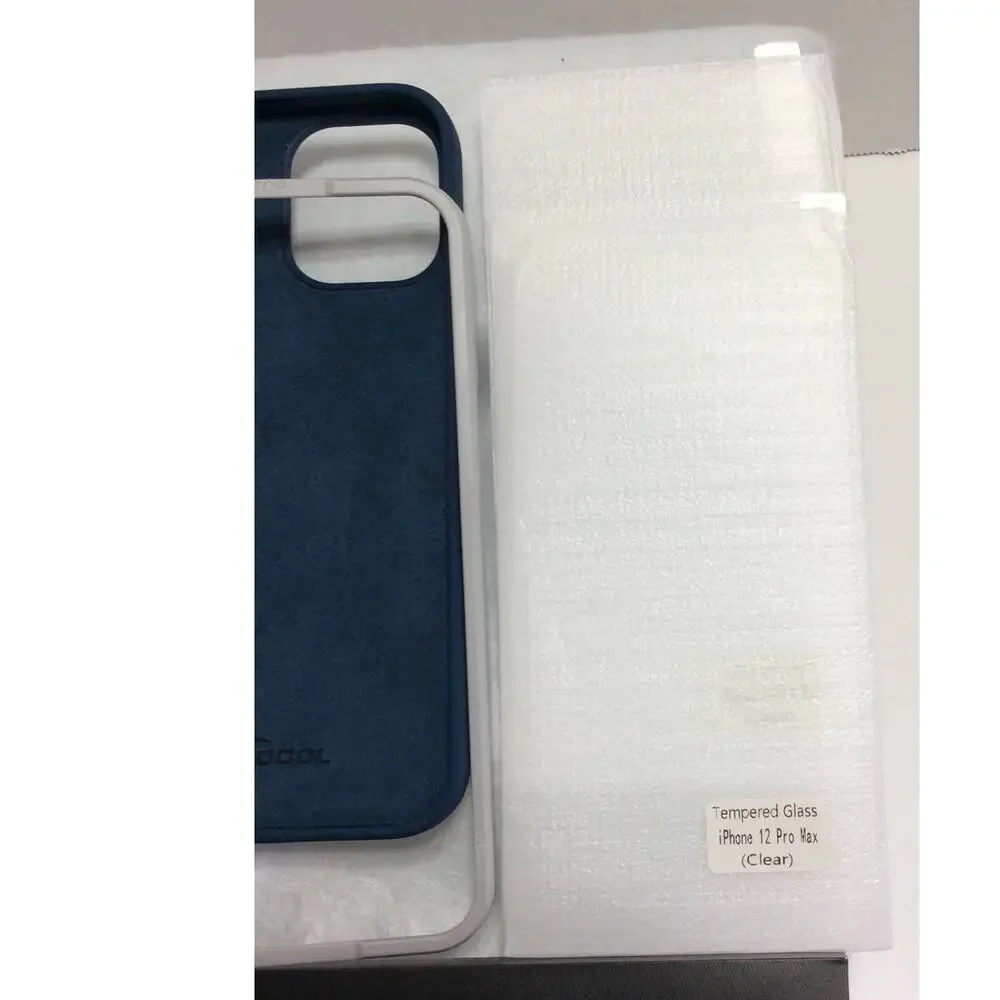 5 In 1 TOCOL Gold Bundle iPhone 12 ProMax Case Blue 2 Screen &Lens Protector New